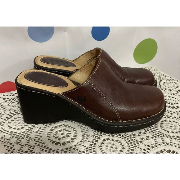 Born Brown Mule Leather Size 7 NICE! 🍒🌸 - Picture 5 of 16